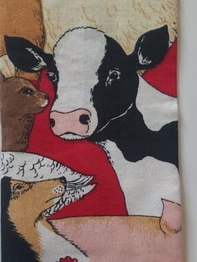 TIE Farm Animal Print Cotton Tie  - Red, Black, White, Pink
